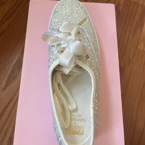 Kate Spade Glitter Cream Sneakers. 7.5. Brand new. Never worn.